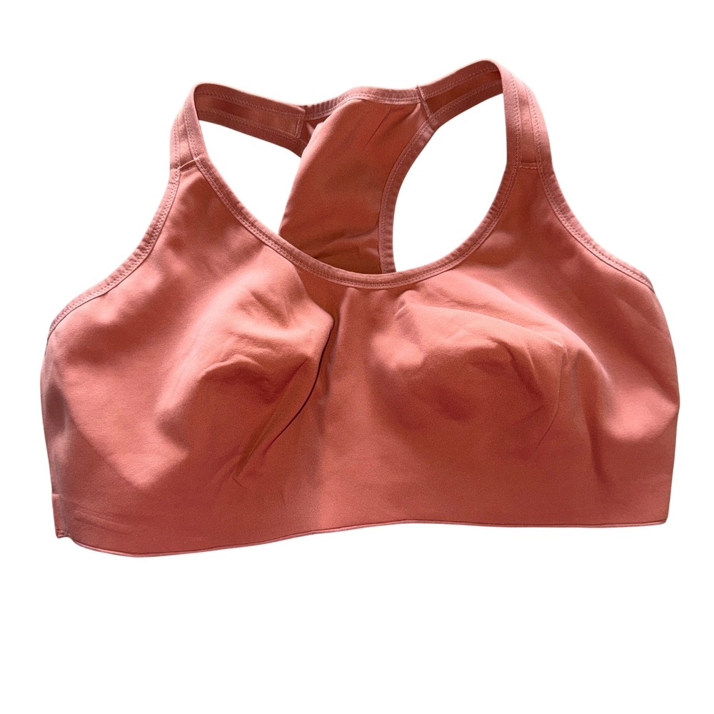 Aerie Real Me Sports Bra XXL Coral Pink Racerback Let The Real Me Shine Graphic